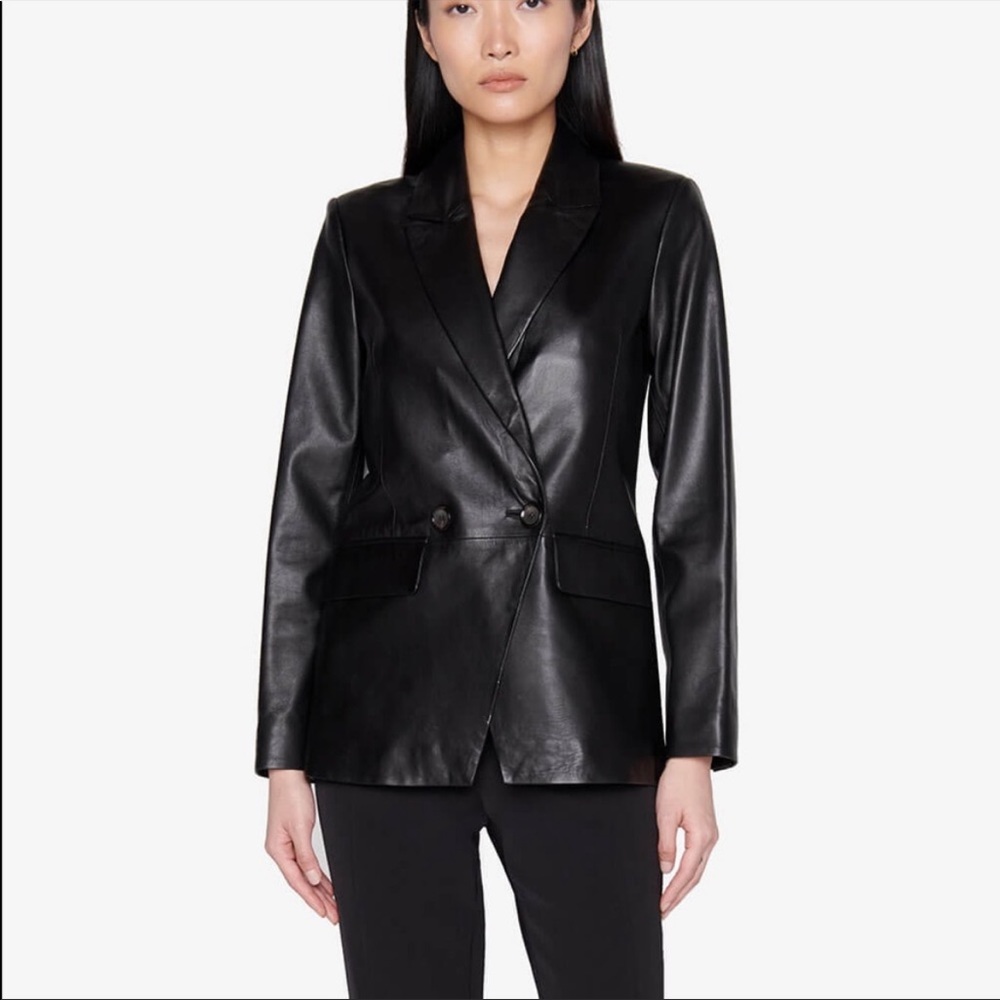 Anine Bing Leather Blazer